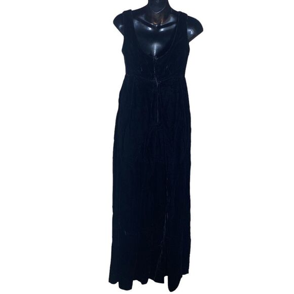 Vintage Jane Martin palazzo wide leg jumpsuit Whimsigoth black crushed velvet 7 - Picture 6 of 8